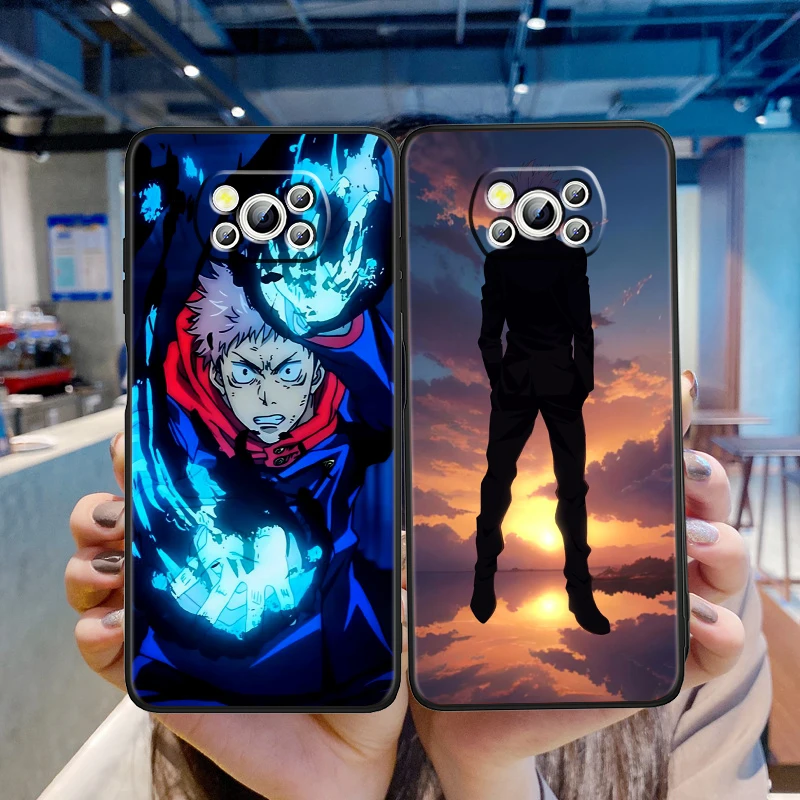 Jujutsu Kaisen Cool Anime Art For Xiaomi Mi Poco F5 F4 F3 X6 X5 X4 X3 M6 M5 M5S M4 M3 C65 Pro GT NFC 5G Black Soft Phone Case