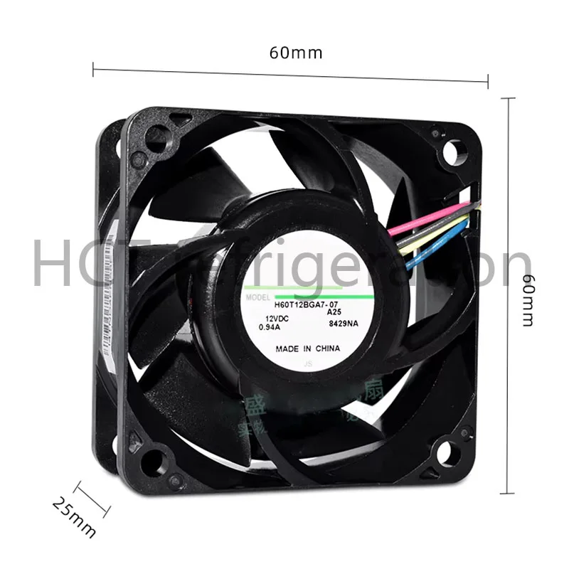 NEW Original 100% Working H60T12BGA7-07 12V 0.94A 9500RPM 1.016in H2O 49dB-A 4-wire PWM temperature controlled cooling fan 6CM