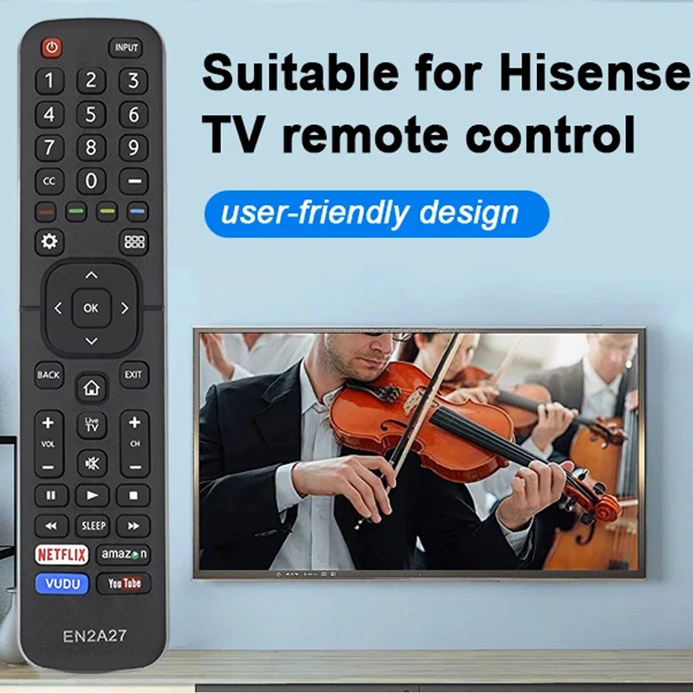 CONTROL REMOTO ABS DE ALTA CALIDAD EN2A27 PARA HISENSE HD SMART TV