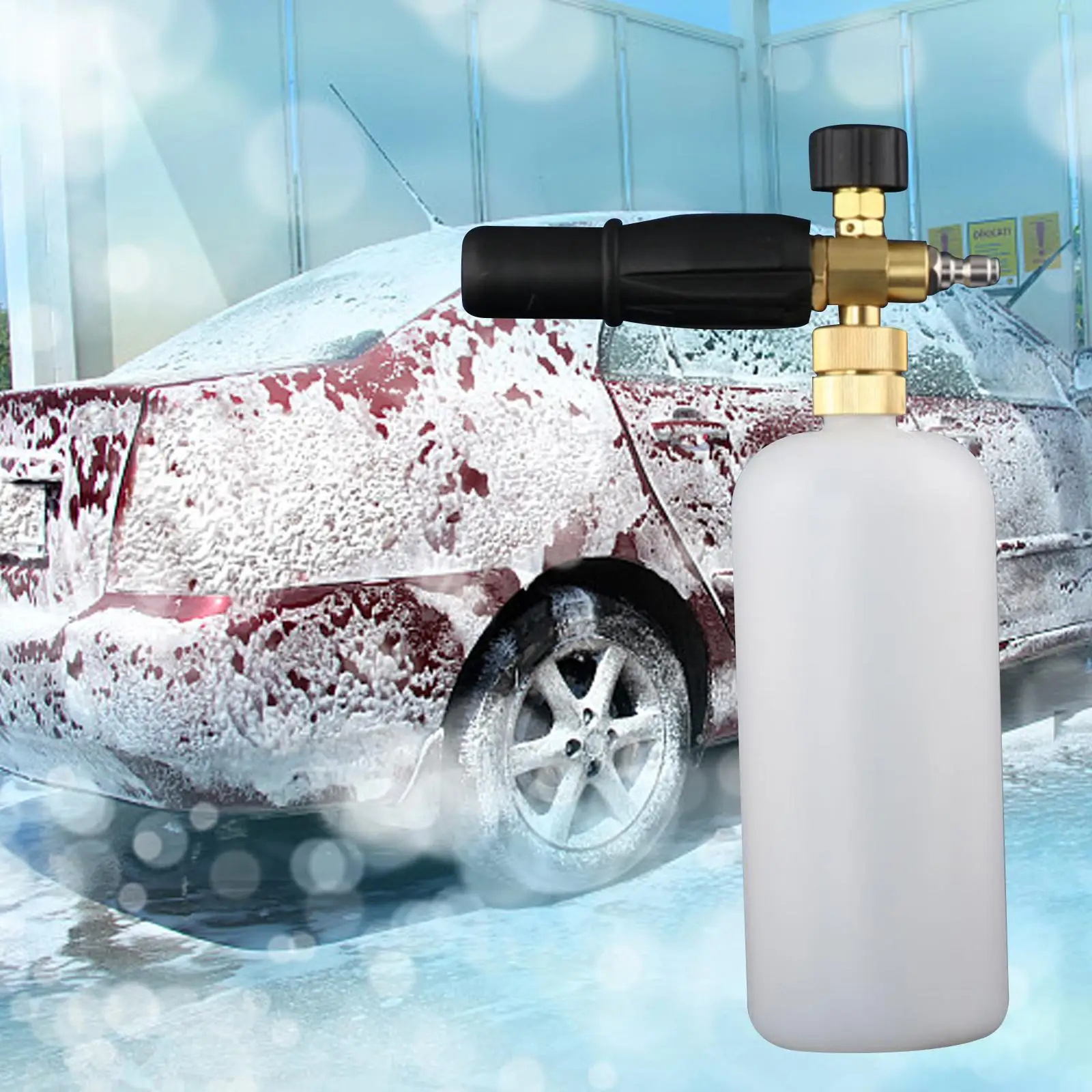 Car Wash Spray Bottle with Copper Adapter 1L Tank Car Snow Foam Sprayer for Foam Generator Snow Foam Lance Pressure Washer Parts 