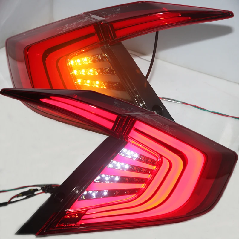 

1 Pair LED Taillight Assembly For HONDA Civic 2016 Year Red Black Color Rear Lamp Back Lights