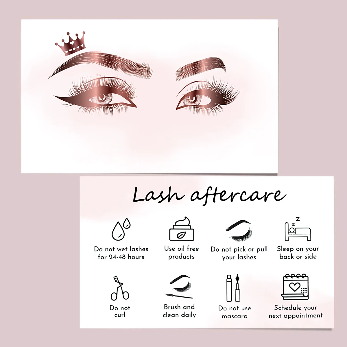 50Pcs Eyelash Card Lash Extension Aftercare Card Small Lash Business Card Loyalty Card Factory Supplier Wholesale