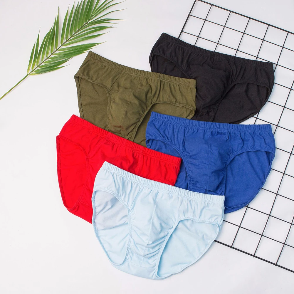 Daily Simple Mens Briefs Cotton Skin Friendly Underwear Middle Rise Stretch Panties Shorts Sports Breathable