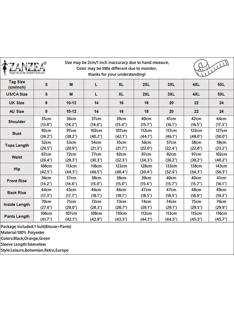 ZANZEA-Fatos de treino urbanos femininos, calças largas, conjuntos de calças OL, top de colete monocromático, roupas casuais, moda verão, 2 peças, 2024