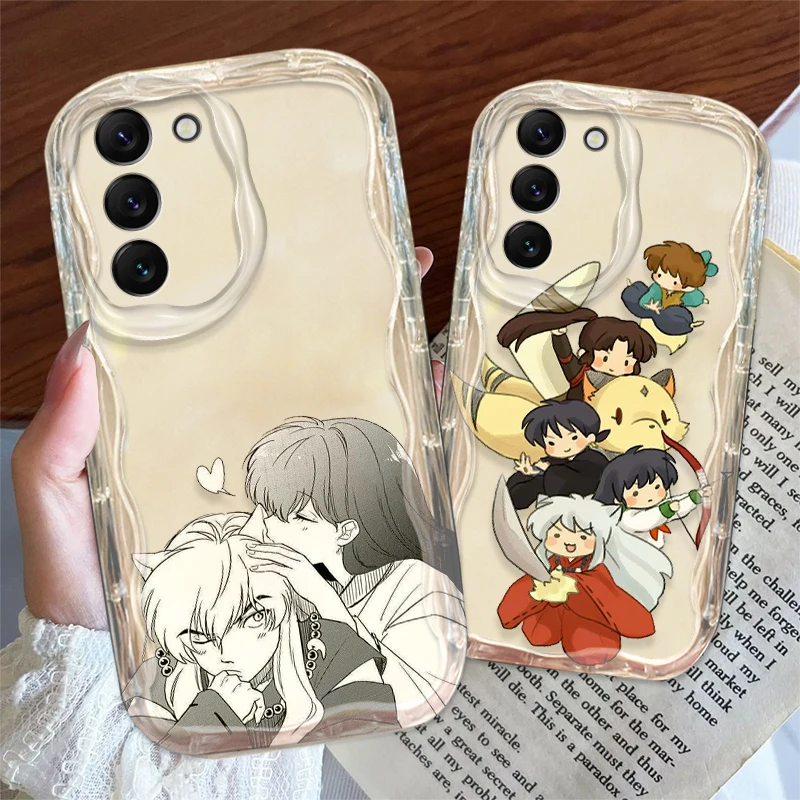 Inuyasha E Kagome Cover For S21 S23 S24 Ultra Plus FE A55 A35 A25 A05S A54 A53 A52 A33 A32 Wave Oil Phone Case