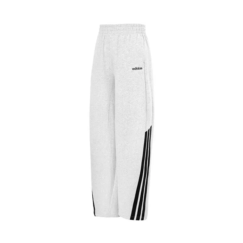 

Adidas Light Gray Track Pants with Elastic Waist and Classic Three - Stripes for Sports and Casual Wear