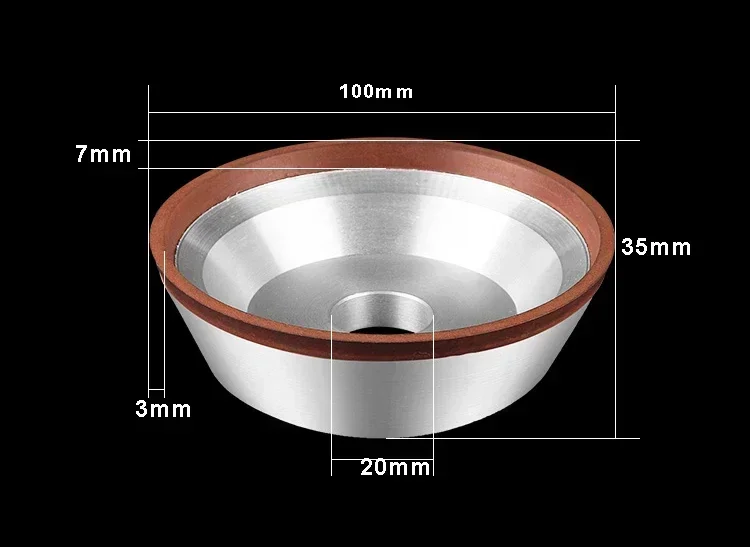 عجلة طحن الماس الراتنج على شكل وعاء BW2 لطحن سكاكين الصلب الكربيد