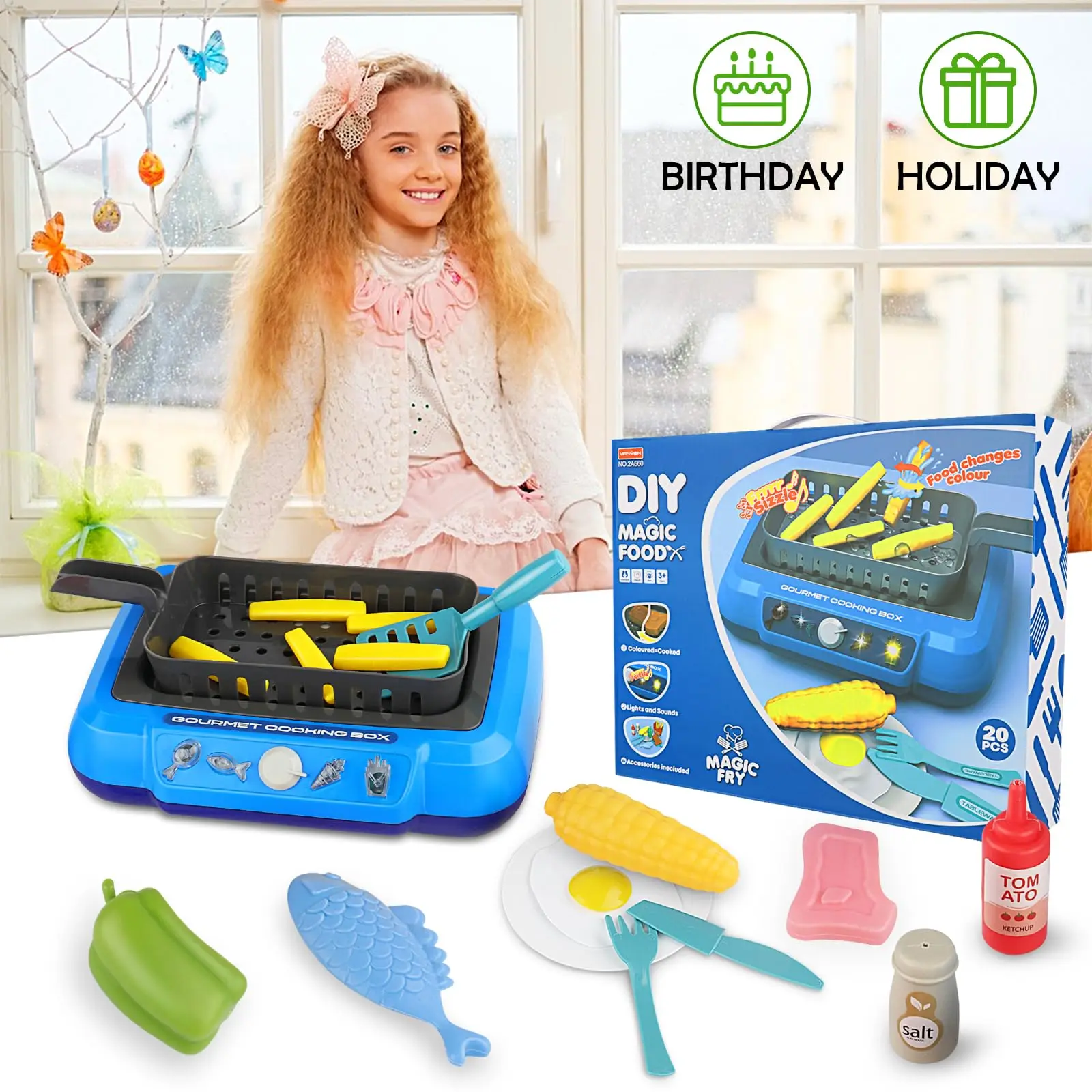 13 pcs / ensemble Enfants Cuisine Cuisson Kit Cuisine Chef Costume Jeu de Rôle Tablier Chapeau