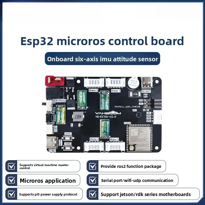 

MicroROS Robot Main Controller ESP32 Radar ROS2 Car Drive Expansion Board IMU for Raspberry Pi 5