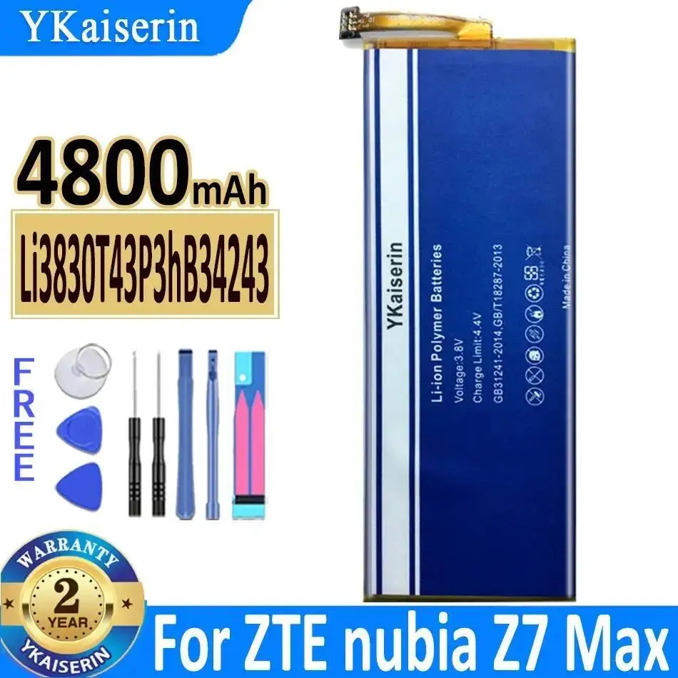 

Высокоэффективный аккумулятор для мобильного телефона Li3830t43p3hb34243 Big Bull 3, высокая производительность для Zte Nubia Z7 Max NX505J 4800 мАч