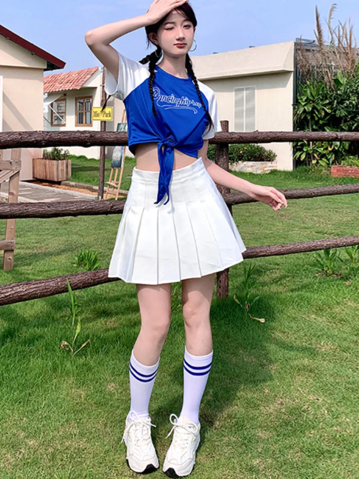 College Student Football Babes Performance Outfits Adult Cheerleading Costumes Korean Style Women's Group Jazz Dance Performa...