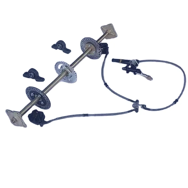 DIY Four-Wheel GO KART Buggy 1M Rear Axle Disc Brake Pump with 7 Inch Metal Wheel Condition New