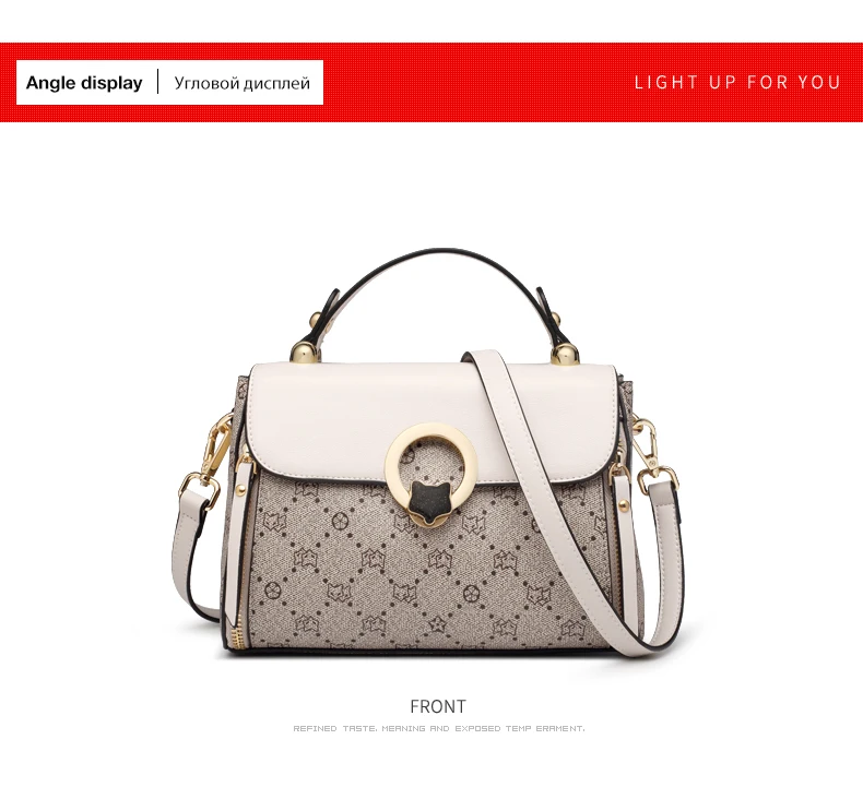 FOXER PVC-Leder Schulter-Crossbody-Taschen Vintage Signature Tote Bag Retro Mode Damenhandtasche Lässige Reisetasche für Frauen – Detail 13