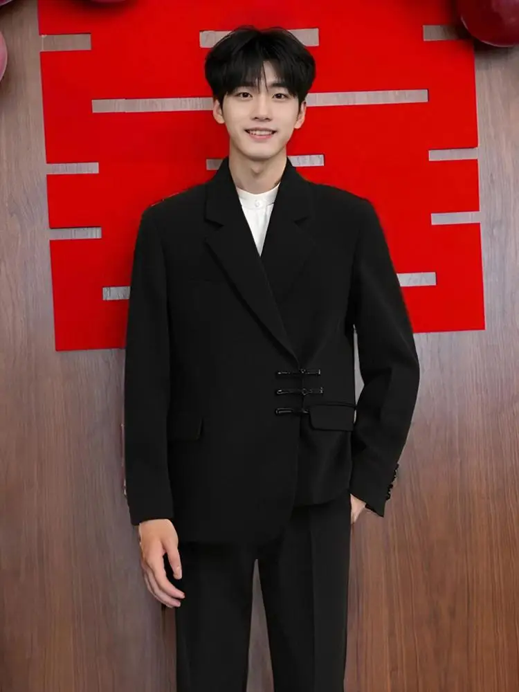 Abito da sposa cinese Sle Abbigliamento su misura da uomo Design con bottoni Cerimonia di fidanzamento Costume Tang di fascia alta Zhongan Jaet