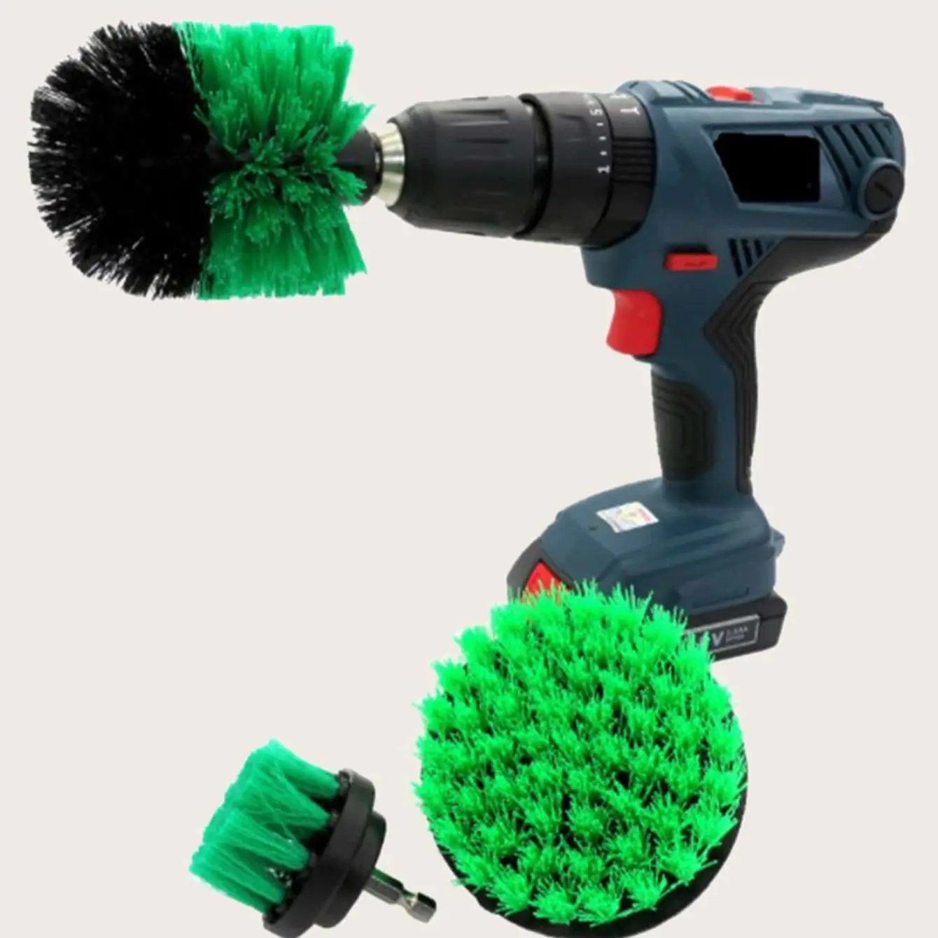 3Pcs/Set 2/3.5/4'' Electric Scrubber Brush Drill Brush Kit Plastic Round Cleaning Brush for Carpet Glass Car Tires Nylon Brushes