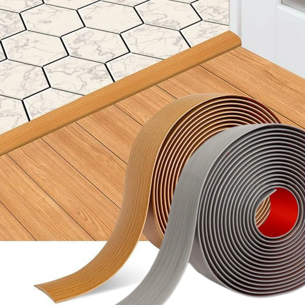 3/1m Self-Adhesive Floor Cover Strips PVC Floor Joint Strip Carpet Edge Trim Strip Floor Transition Door Gaps Sealing Strip