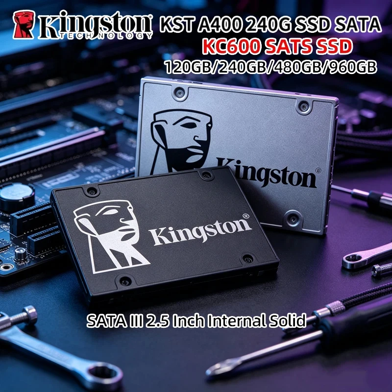 Kingston A400 KC600 2.5" SATA3 Solid State Drive, 120GB-2TB 3D TLC High-Speed SSD, Upgrade for Gaming Desktop and Notebook PC