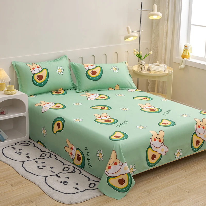 1pc Printed Flat Sheet Cartoon Style Bed Linen 120x230 Bedsheet for Home Skin-friendly Sheets roupa de cama (No Pillowcase)