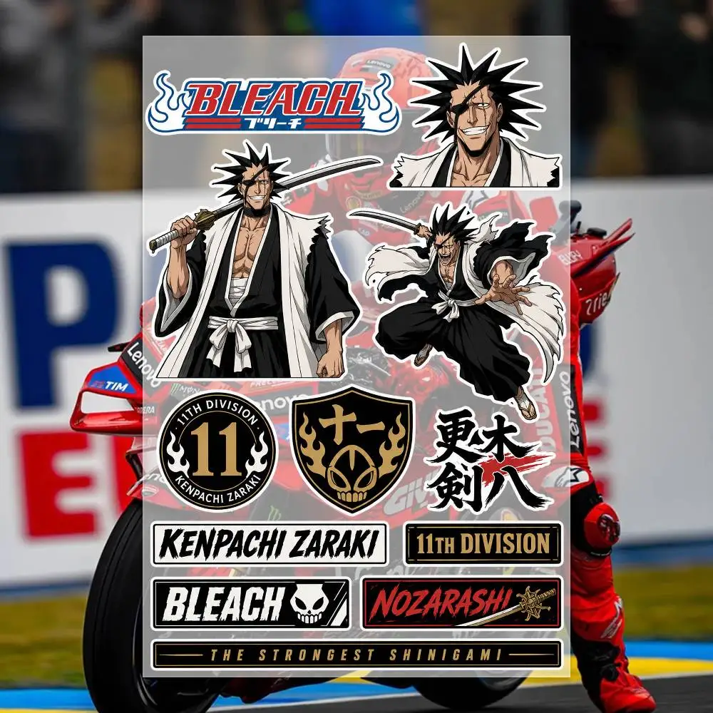 K-Kenpachi Zaraki  Decal Set High Quality Printed and Cut Stickers Motorcycle Sticker