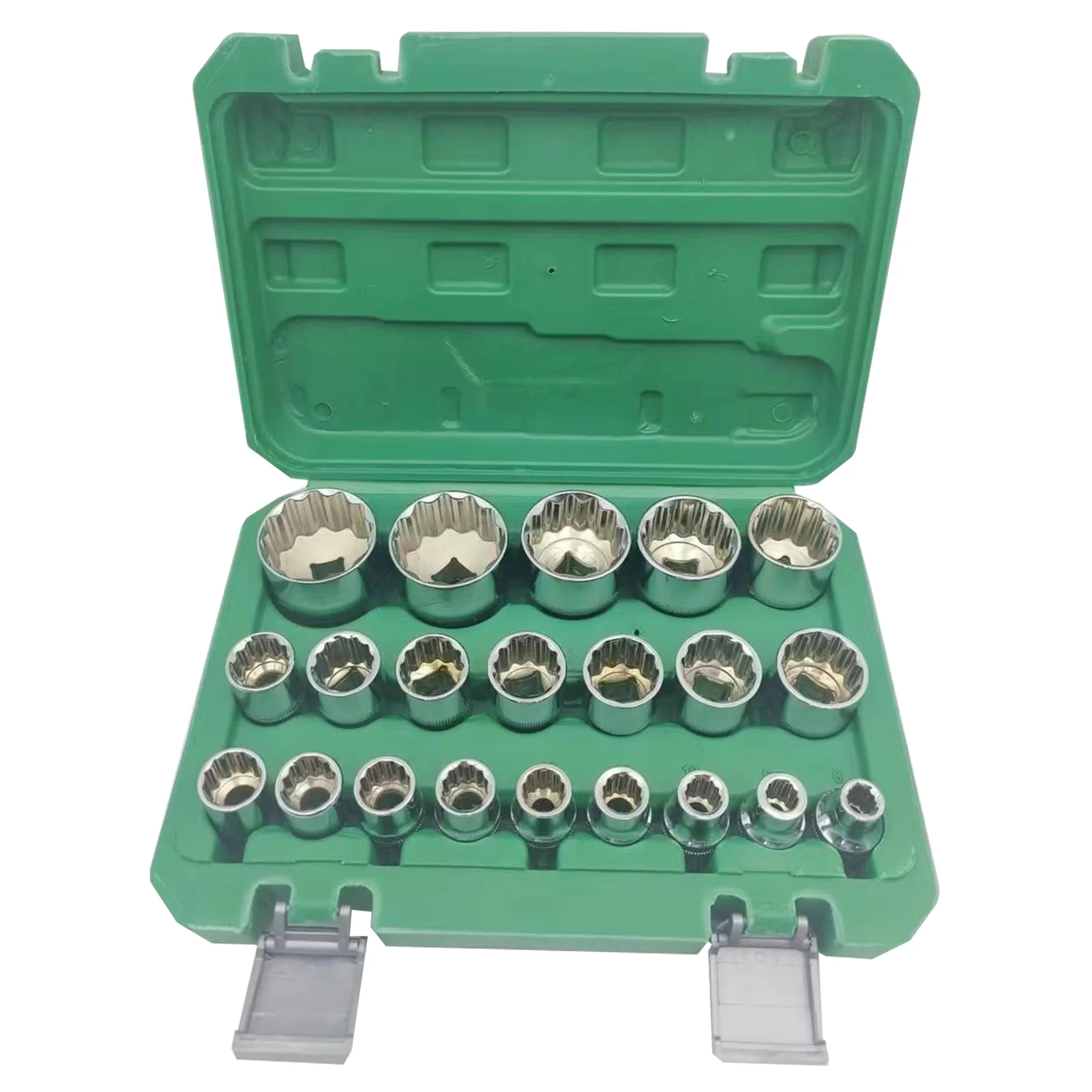 21PCS 12-point Pruimenbloesem Dopsleutel Set 1/2 Dopsleutel Multi-Tand Socket 12-tand Spline Socket hoofd Voor Auto Reparatie Tool