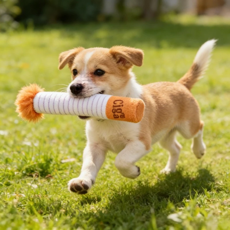 1pc Dog Squeaky Toy Bite Resistant Chew Toy For Puppy Teethi