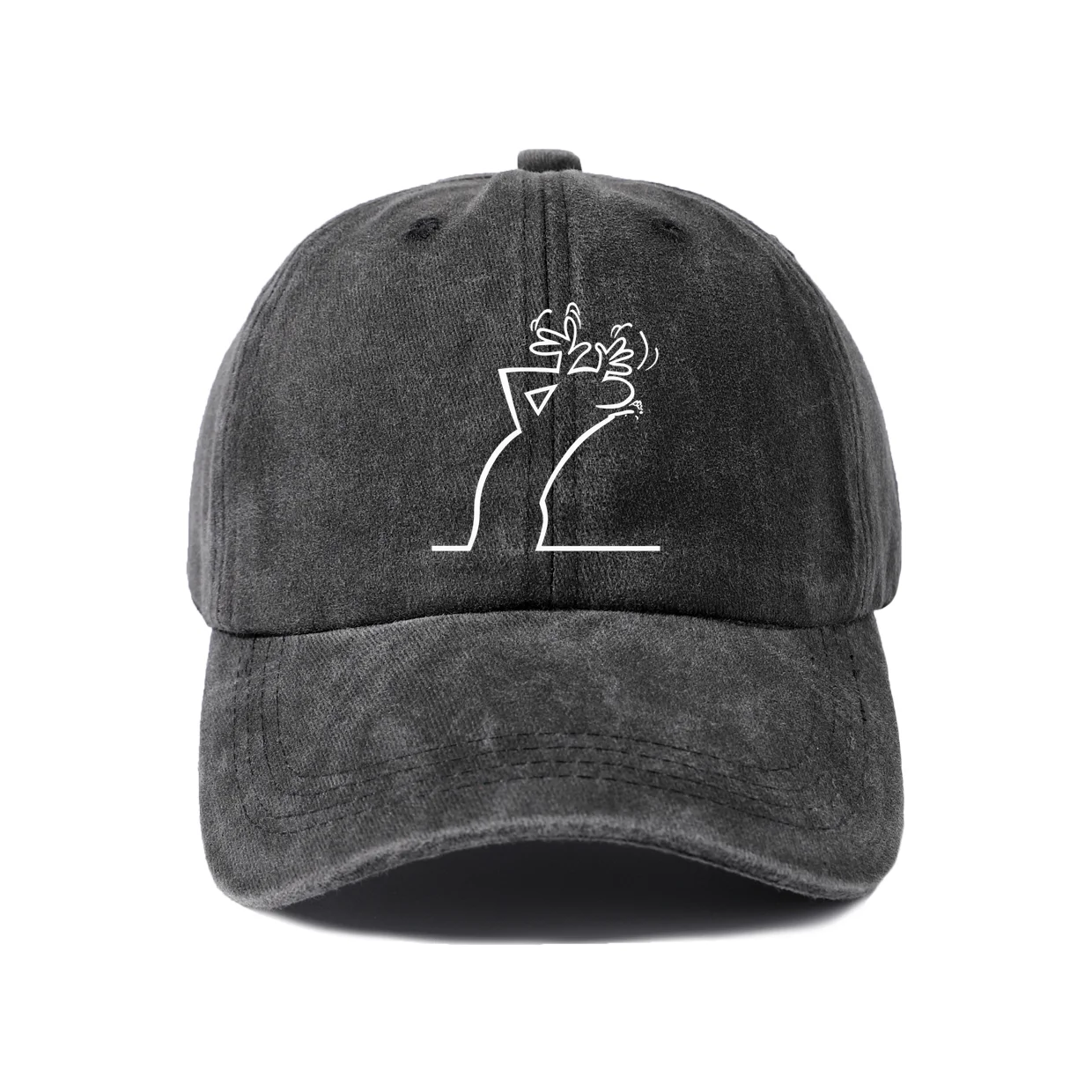 Expressive Slogan Graphic Graphic Baseball Cap, Vintage Washed Adjustable Unisex Dad Hat, Casual Gift