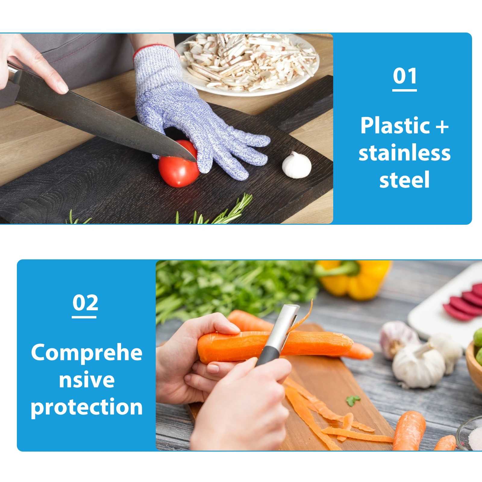 

2Pcs Food Slicer Safety Holder Creative Compact Lightweight Finger Guard Food Grater Hand Protector Multi Functional