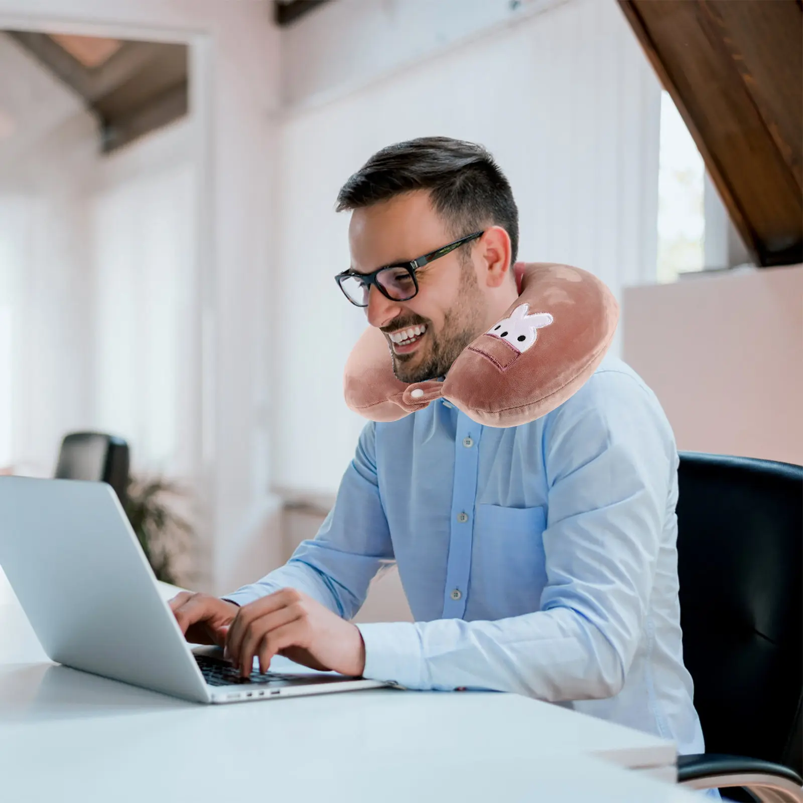 1Pcs U Shape Pillow Ergonomic Neck Support Pillow Travel Neck Cushion for Flights Commuting Long Hours Rest Relaxation