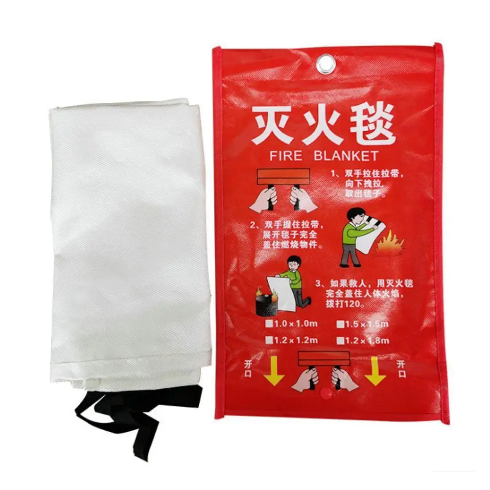 Home Safety Fire Blanket Emergency Survival Sealed Tent Boat Fighting Fire Extinguishers Safety Cover Survival Fire Shelter 1X1M