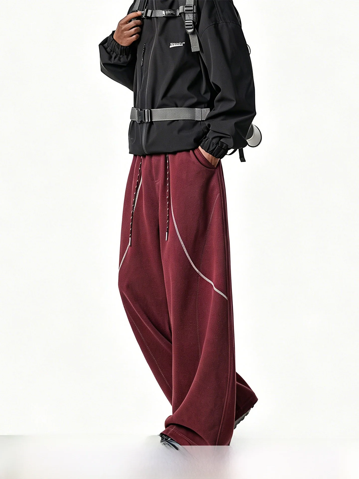 ARTANNIE Outdoor Color Block Hasselblad Line Sports Casual Pants Men's Autumn New American Wide Leg Straight Tube Pants