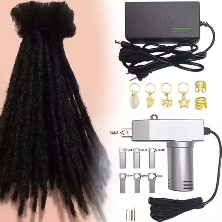 Automatic Dreadlock Machine, Stainless Steel Electric Loc Tool, Instant Hair Braiding, Professional Handheld Dreadlocks Maker