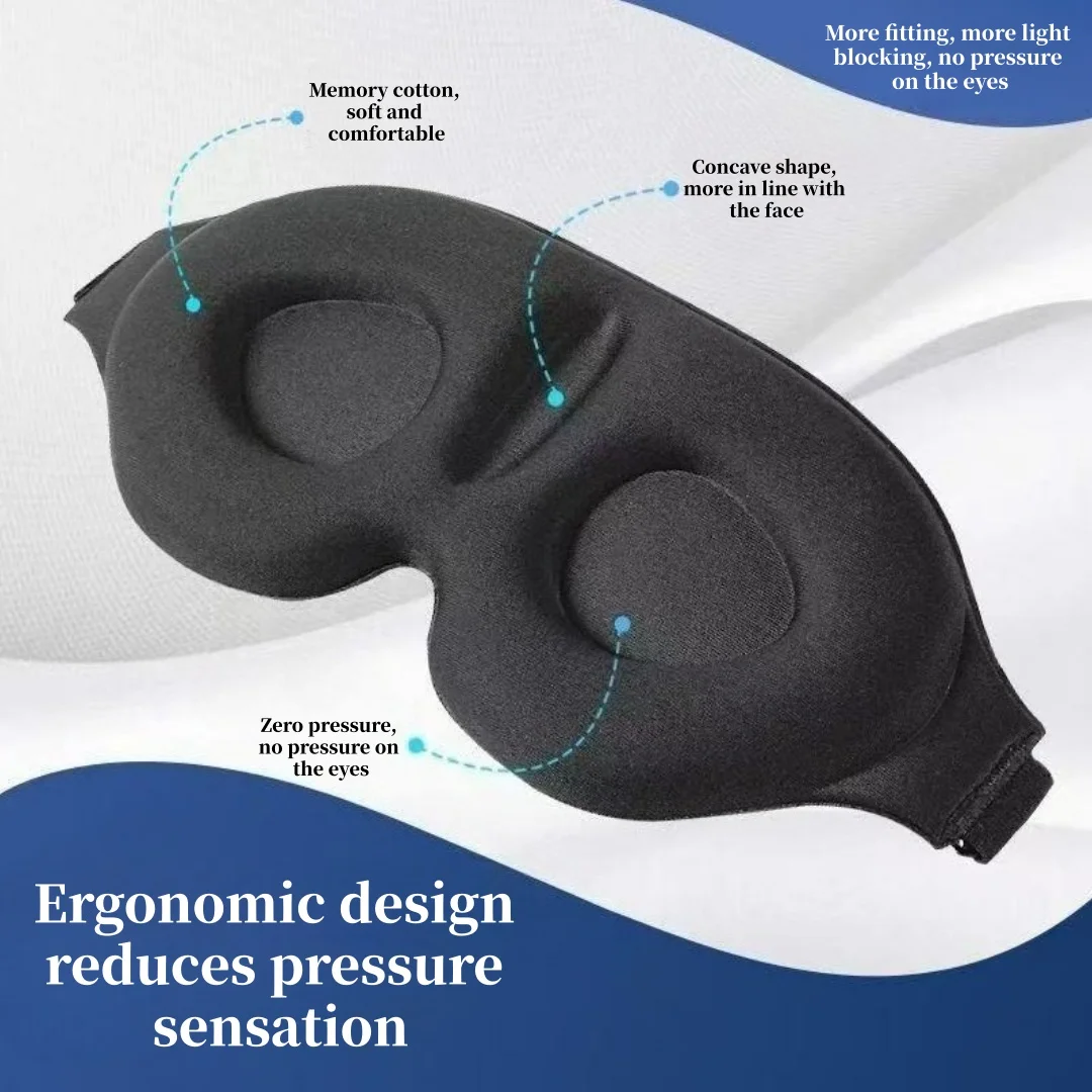 

Side Sleeping Facial Mask, Male and Female Shading Sleep Eye Mask, 3D Shaped Cup Night Blindness, Travel, Afternoon Nap