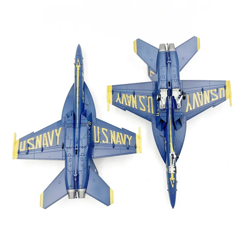 Die-cast 1/72 US Navy Blue Angels F/A-18 Hornet Carrier-Based Fighter Jet Finished Model Aircraft Gift Collection Souvenir