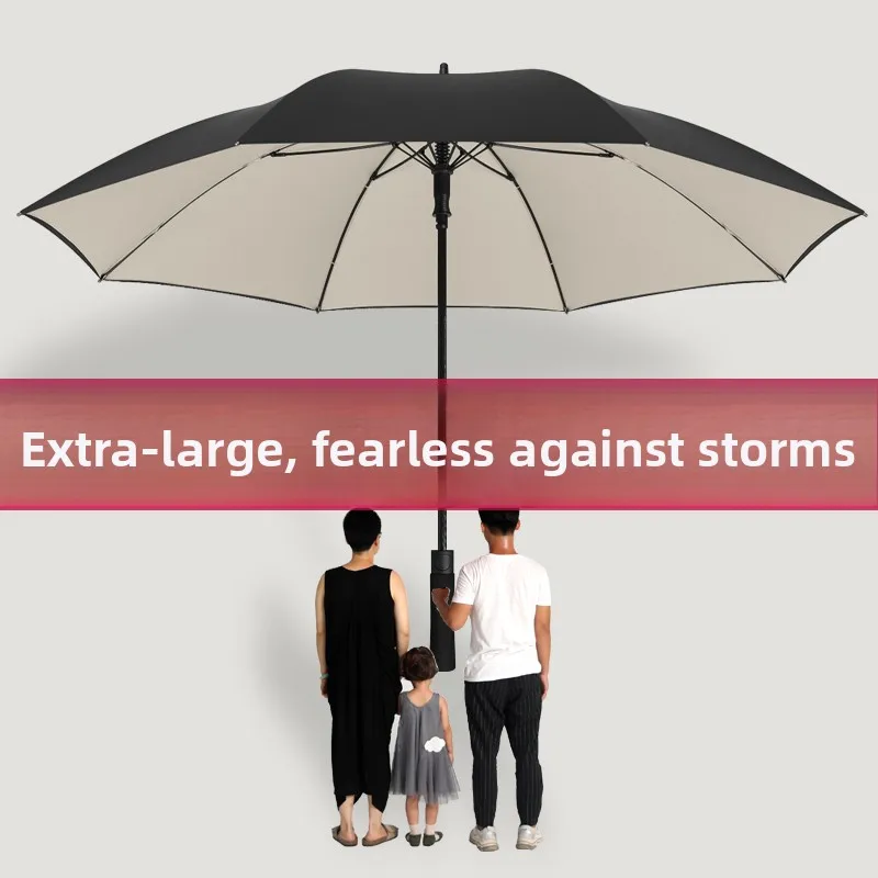 

Очень большой утолщенный автоматический зонт с двойным слоем защиты от солнца, усиленный, с длинной ручкой, в ретро-стиле