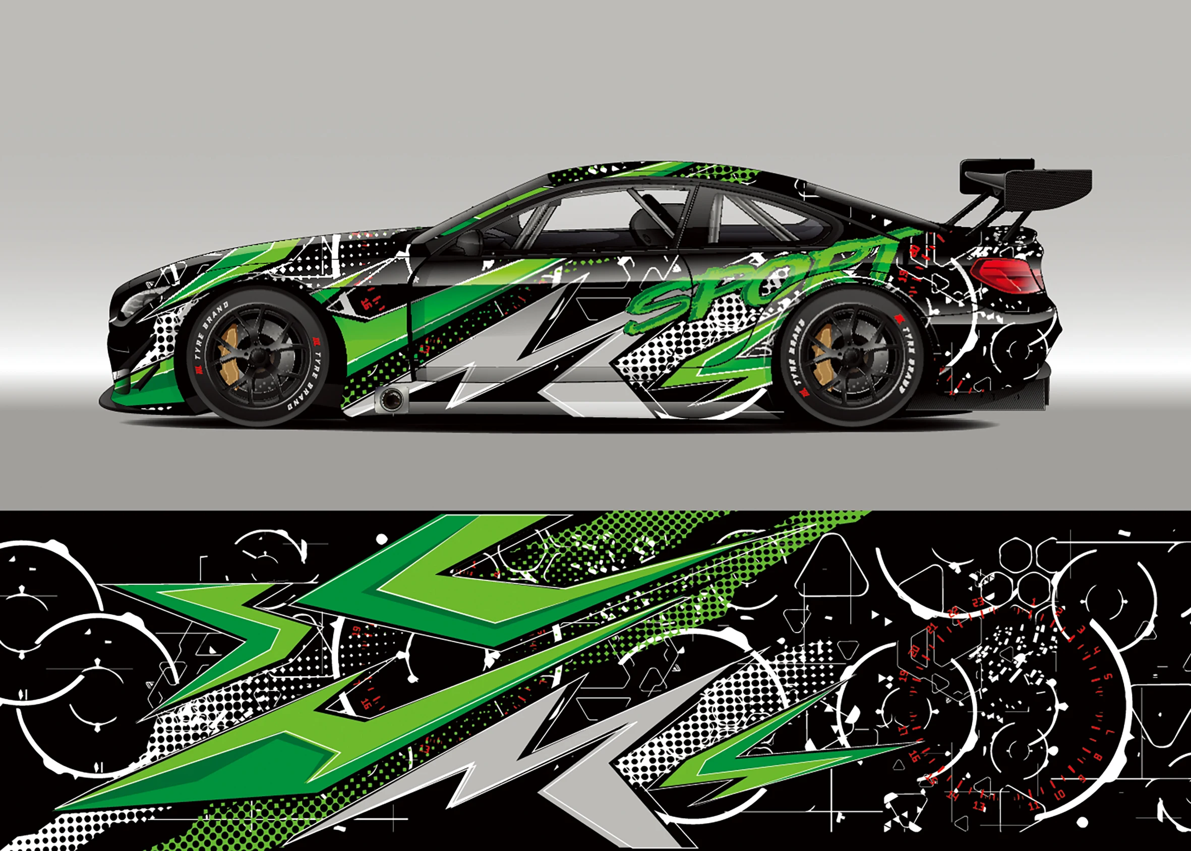 

Full Body Racing Car Graphic Decal Vinyl Wrap Modern Design Vector Image Car Full Wrap Sticker Decorative Car Decal