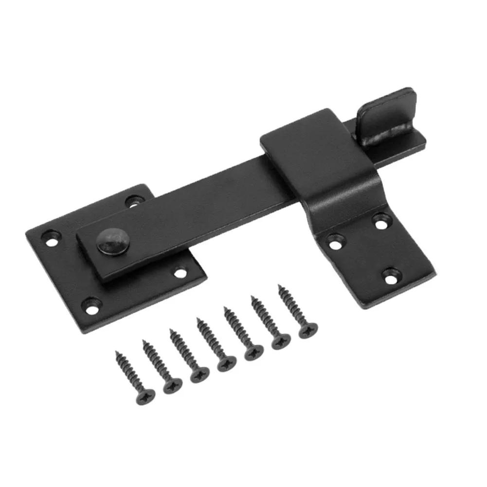 Door Bolt Card Slot Lock Garden Installation Black Door Latch Mechanism Easy To Install Includes Installation Screws