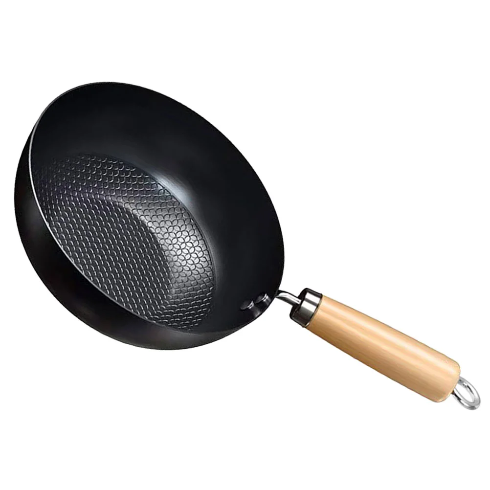 Wok Small Everyday Pan Kitchen Cookware Accessories Traditional Round Bottom Cooking Stir-fry for Stoves