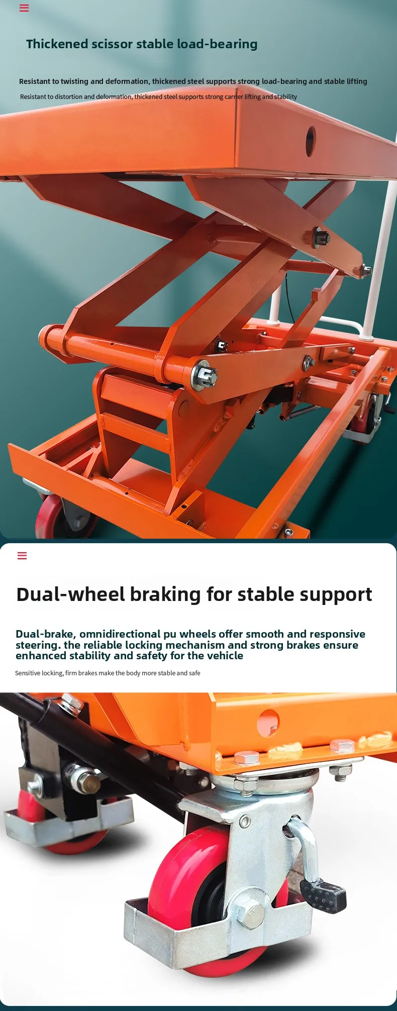 LMM Mobile Small Lifting Platform Manual Flatbed Cart Large Countertop Working Platform Cart