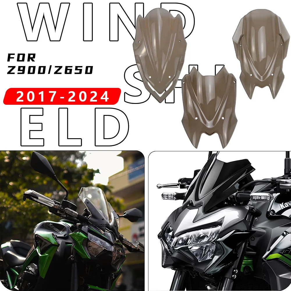 

MTKRACING For KAWASAKI Z900/Z650 2020-2024 Z900 2017-2019 Motorcycle Windscreen Windshield Shielda Double Bubble Wind Deflector
