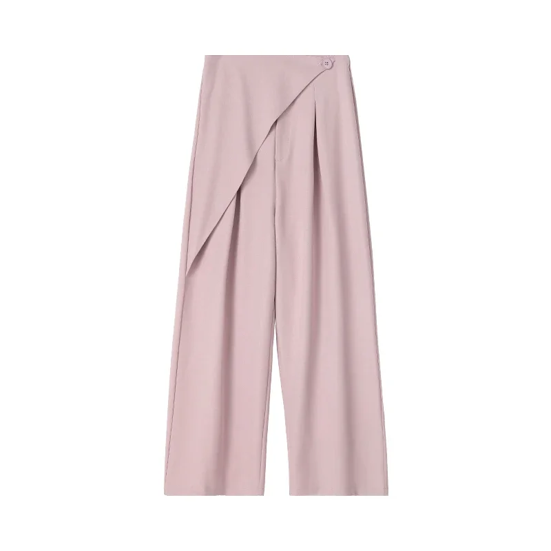 Design Sytle Two-piece Suit Wide Leg Pants Women Fashion High-waist Straight Trouser Female High Qualty Baggy Streetwear Pants