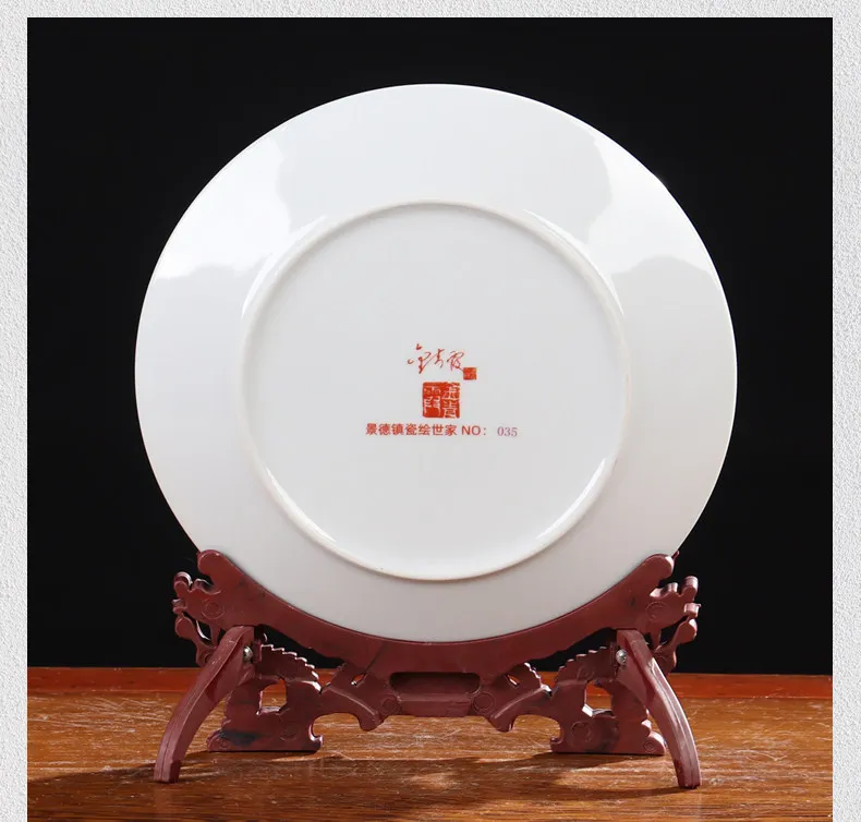 Landscape Flowers And Birds10-inch Decorative Plate Ceramic Ware Home Wine Cabinet Sitting Plate Antique Shelf Chinese Plate
