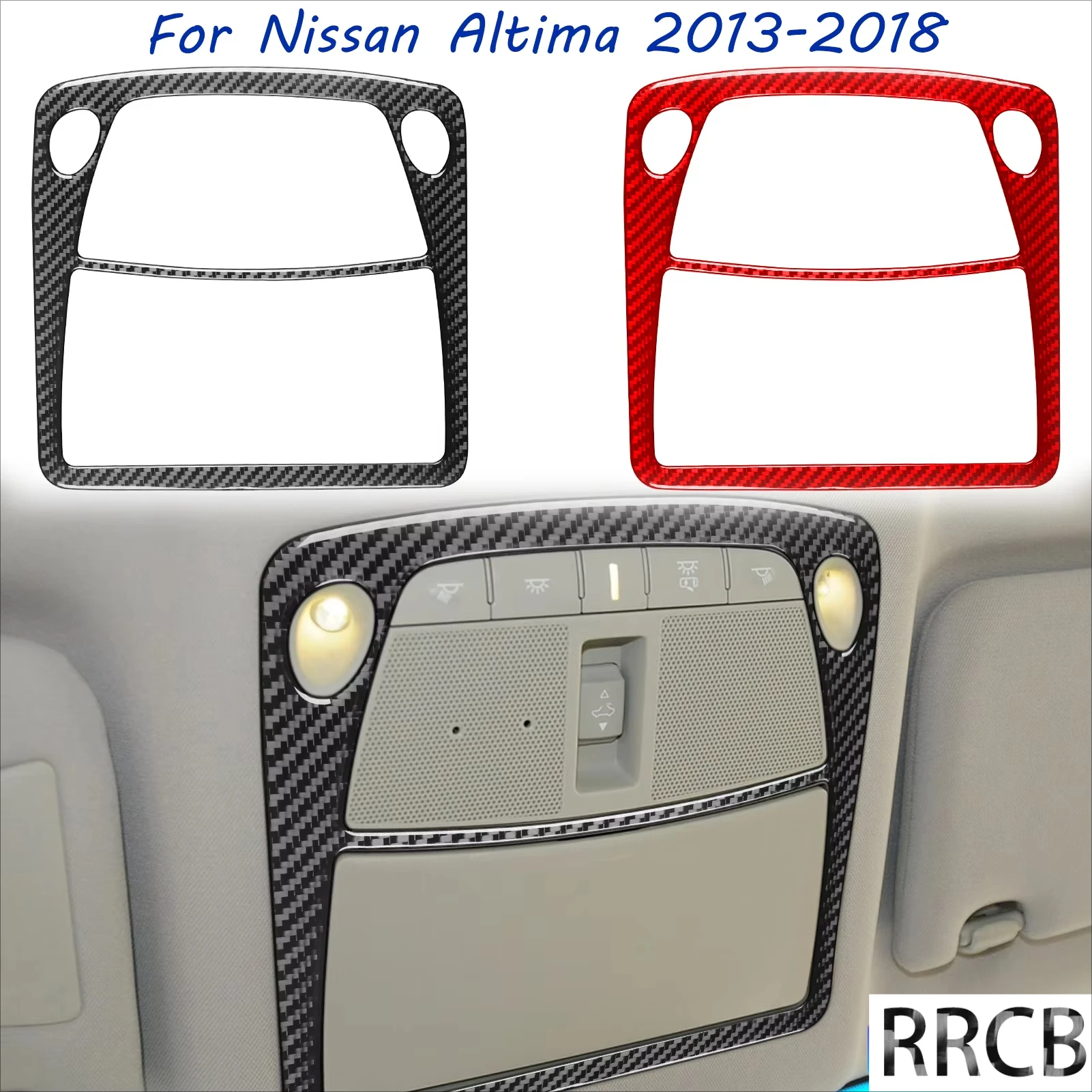 

For Nissan Teana Altima 2013-2018 Carbon Fiber Reading Light Frame Trim Accessories Interior Tuning Cover Stickers Auto Decal