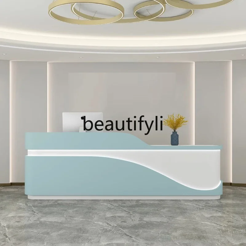 zzqMinimalist صالون تجميل طلى مكتب الاستقبال صالون حلاقة متجر الملابس أمين الصندوق طاولة بار شركة مكتب الاستقبال تخصيص