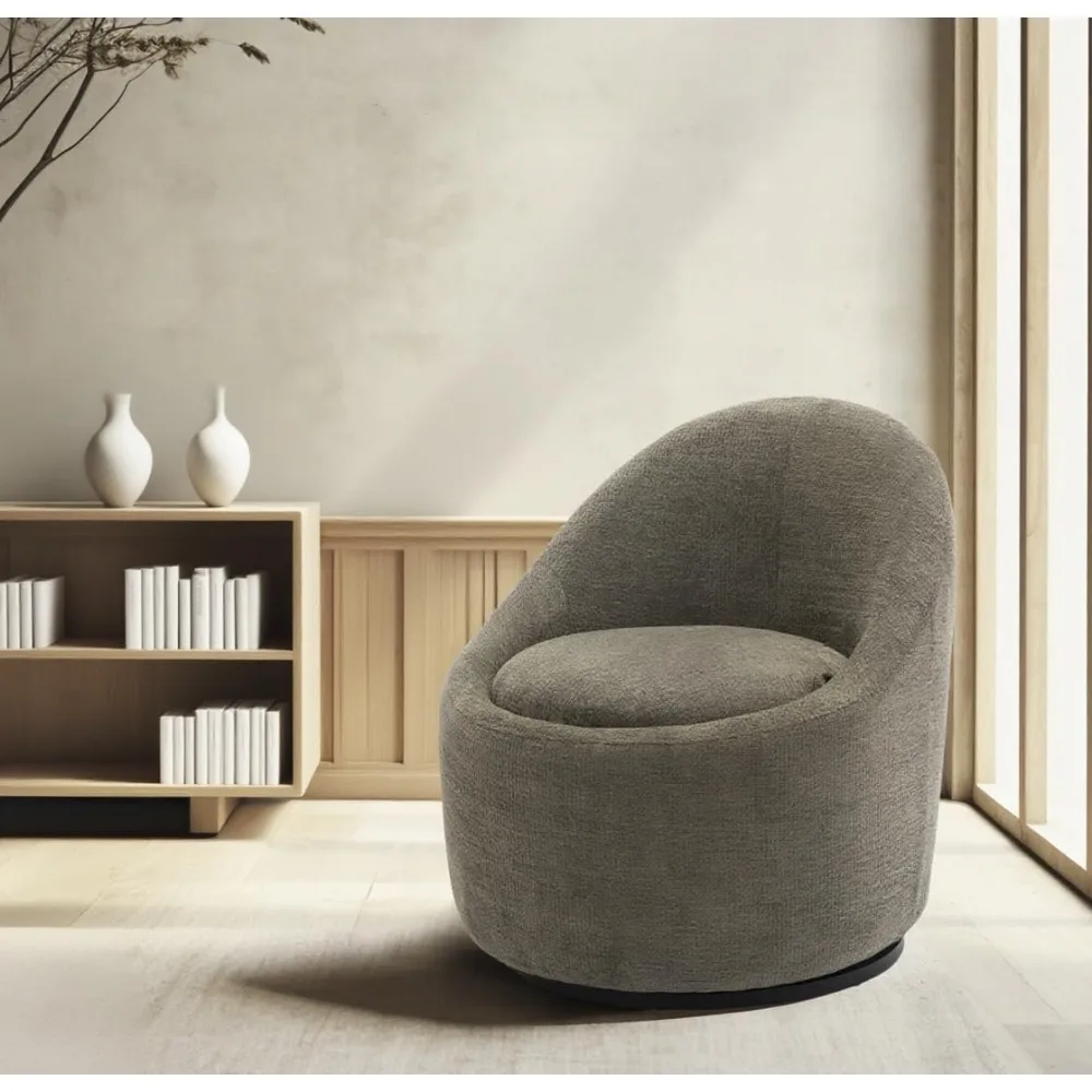 360 ° كرسي دوار، كرسي حديث من منتصف القرن مع مساحة تخزين مخفية، كرسي دوار صغير بأذرع لغرفة المعيشة/المكتب-أخضر #1