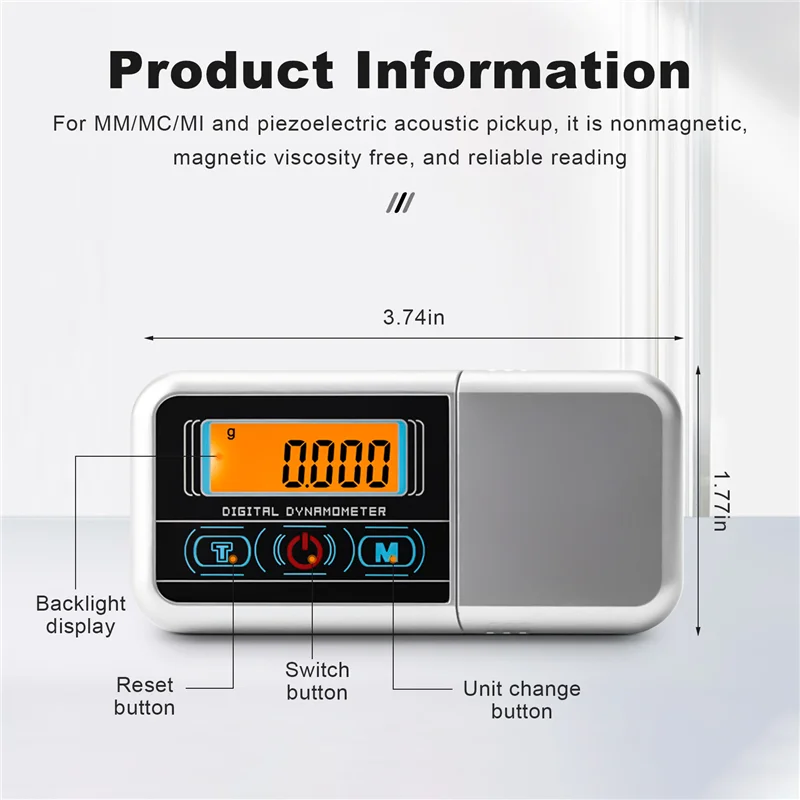 Upgraded Mini Jewelry Scale 100Gx0.005G Precise Turntable Stylus Force Digital Dynamometer Tracking Gauge For Vinyl Record Needl