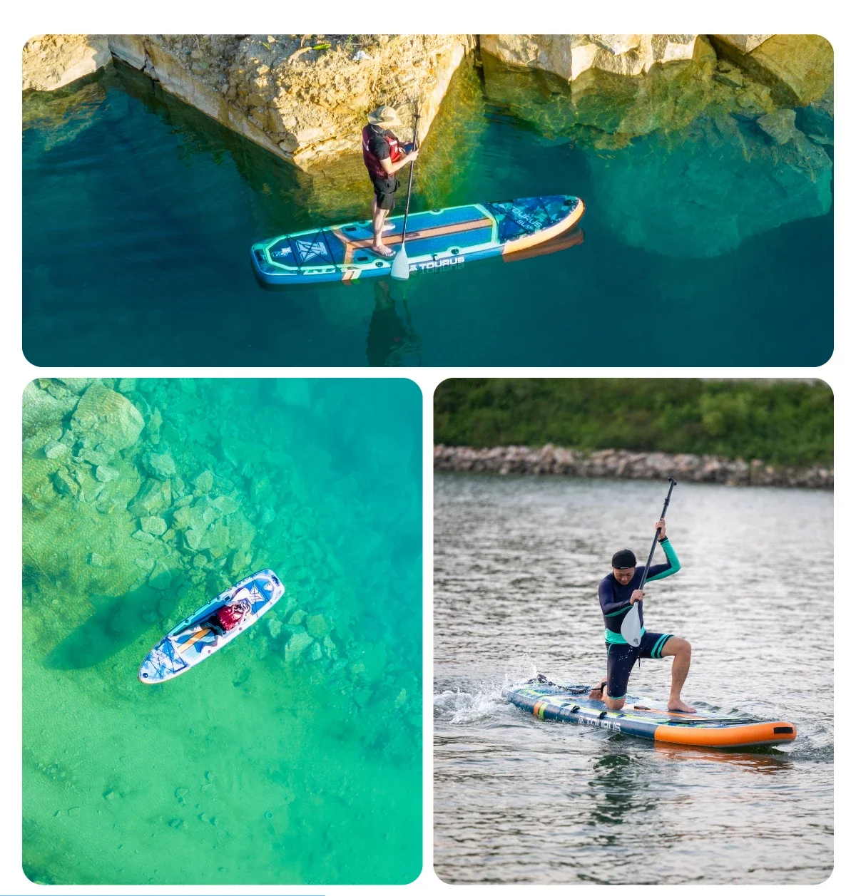 Dropshipping OEM supboard Water Sport Inflatable Paddle Board Fishing 11 ft Measure Board Fish TOURUS Fishing Boat Board