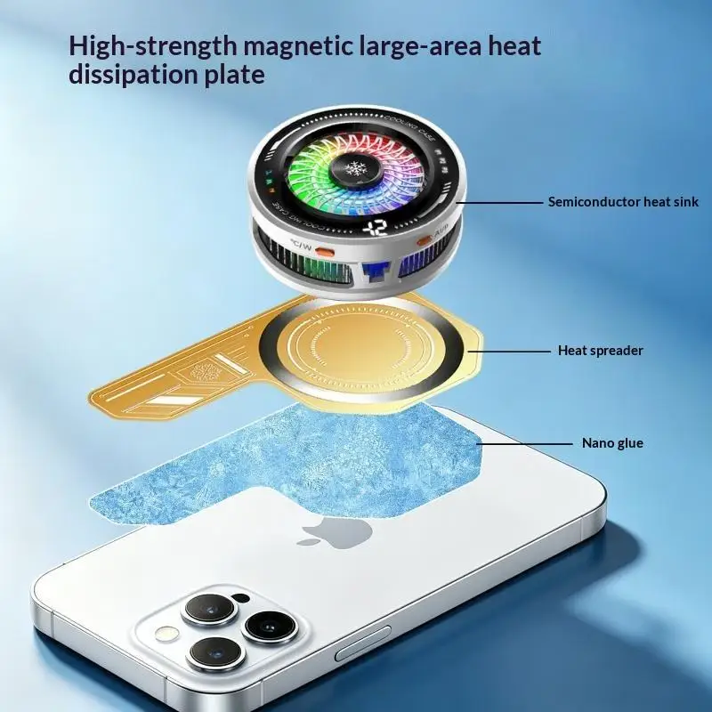 Phone Cooling Heat Sink Plate Superconducting Nano Silicone Magnetic Pad for Summer Outdoor Vlog Shooting