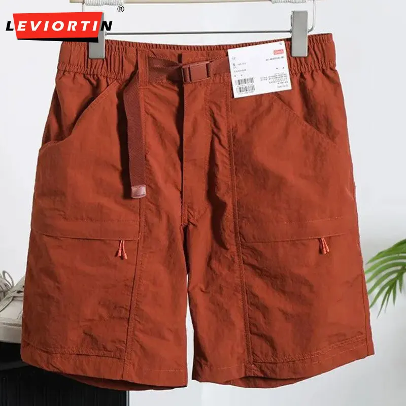 2025 Men's summer men's functional workwear, sports and leisure, quick drying, breathable and waterproof five inch shorts