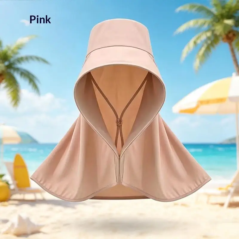 

〔BGS3〕Outdoor Women Summer Sunshade Visor Big Hat Full Face Sun Protection Hat Fishing Travel Neckprotection Shawl Bucket Hats