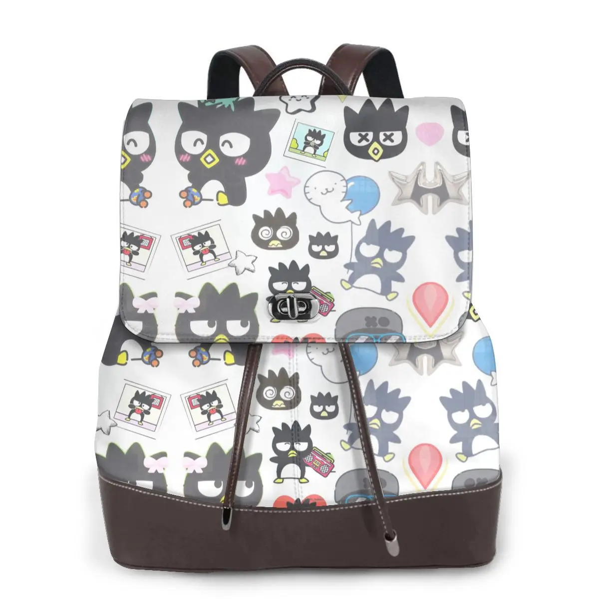 

New Women's Multifunction Sanrio Badtz-Maru Backpack Casual Leather School Bag For Girls Fashion Travel Shoulder Bag